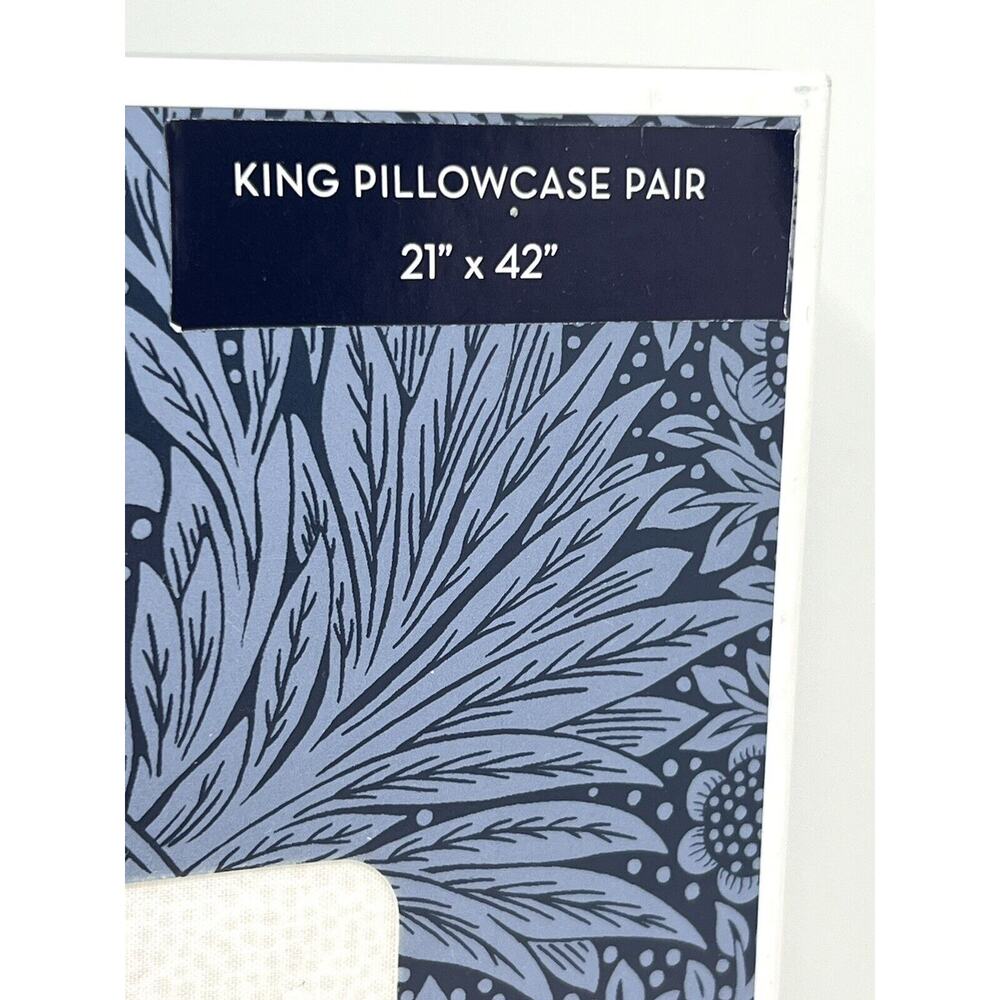William Morris Woodland Coral King Pillowcases 2 Cotton Percale NIP Pair NWT - Picture 5 of 13